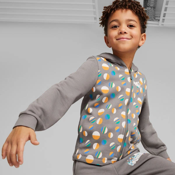 PUMA ESS+ Sommercamp Kapuzenjacke für kleine Entdecker Sonnenschein Freude pur
