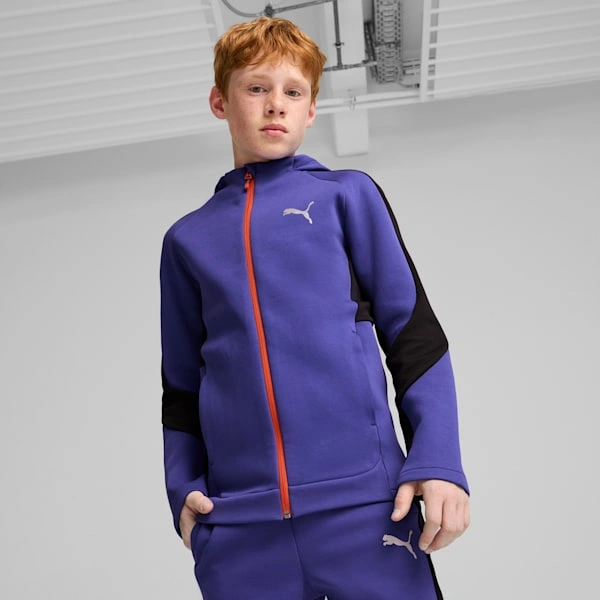 PUMA EVOSTRIPE Kapuzenjacke für große Kids: Dein cooler Style, dein Komfort!  Lass die Energie fließen!